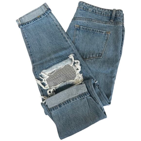 Fashion Nova Best Of You Boyfriend Jeans - Medium Blue Wash SZ 9 $55 - Picture 12 of 15